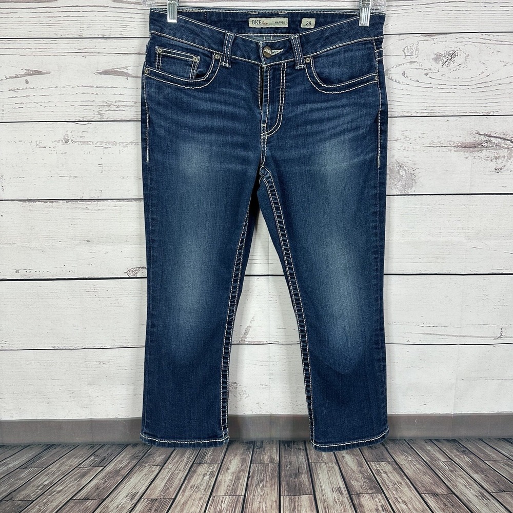 Buckle BKE Jeans Women 28 Blue Harperโ Thick Stitch Cropped Western Cowgirl